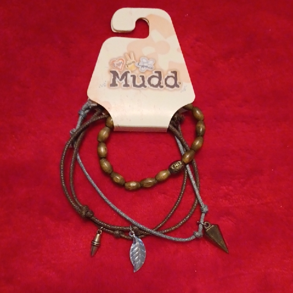 Mudd Gold and Silver Charm Bracelet Set